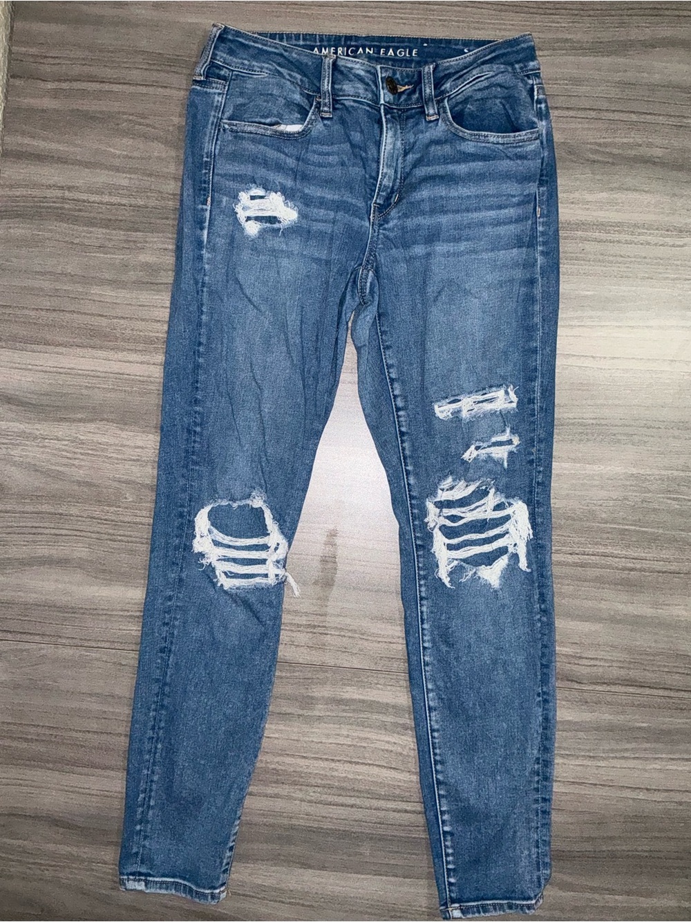 American Eagle Next Level Stretch Distressed Skinny Jeans Women's Size 6 Regular